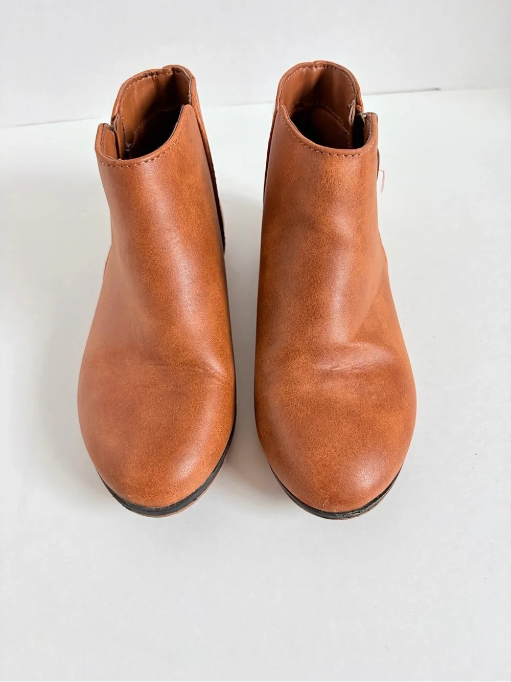 Cat and Jack Boots Chelsea Ankle Booties Round Toe Side Zip Brown Kids Size 13